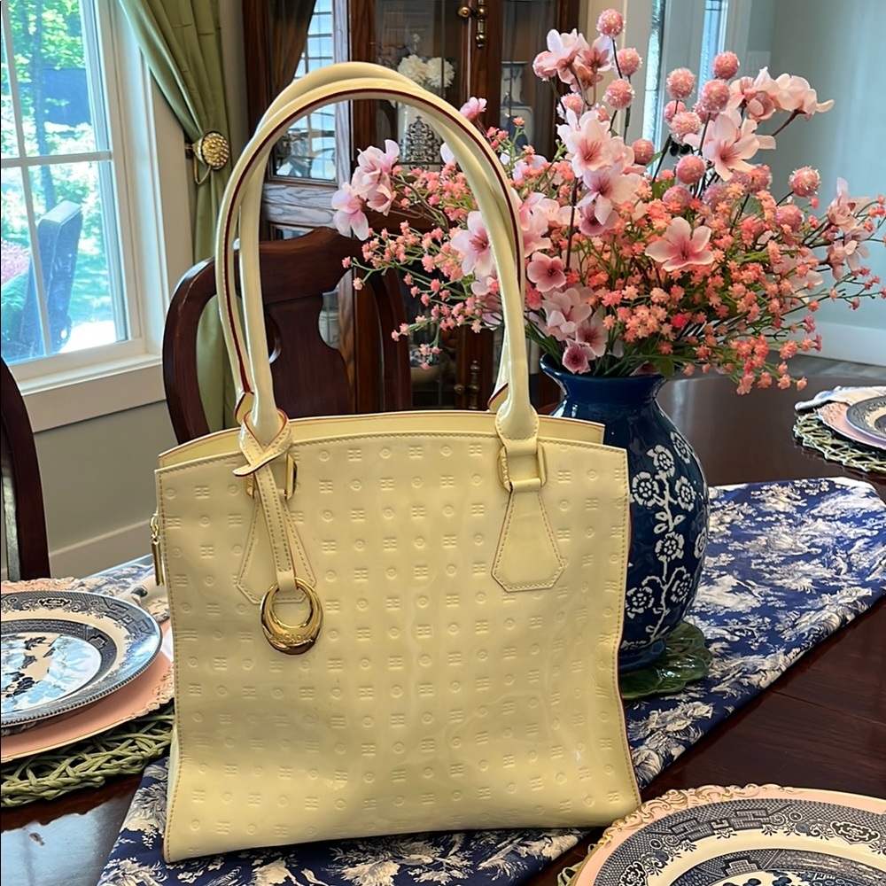 Arcadia Satchel Bag with Textured Design and Gold Hardware